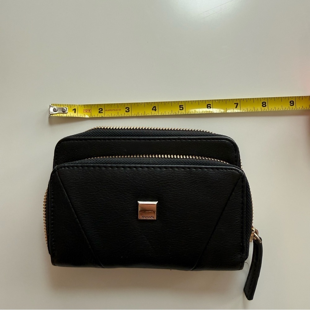 Tahari Black Leather Wallet with Gold Accents - Picture 7 of 9